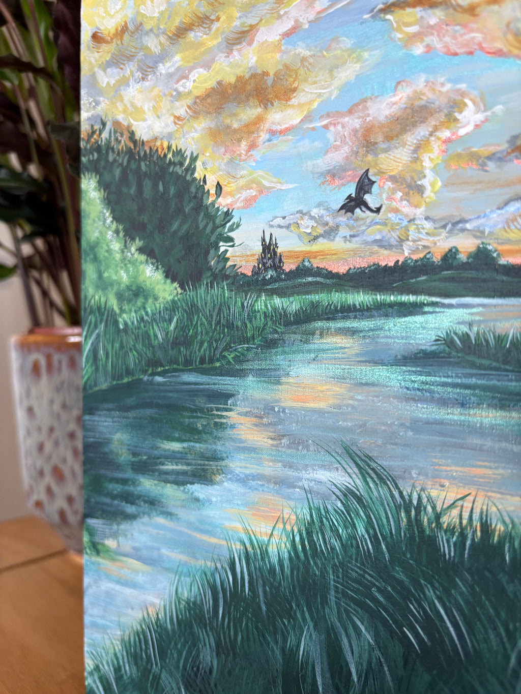 Sunset Dragons Original Painting