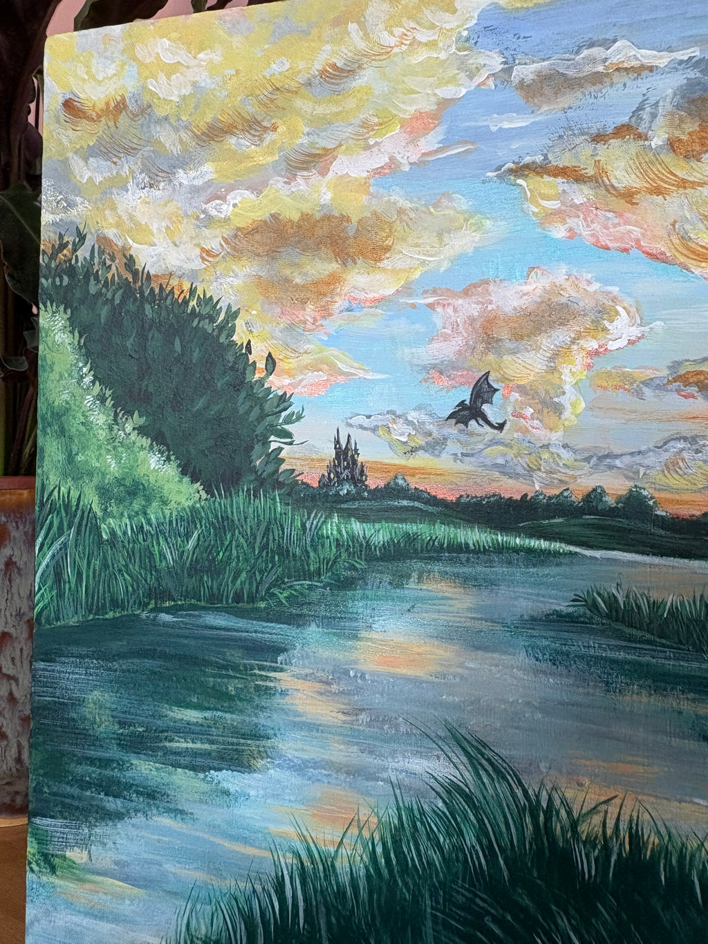 Sunset Dragons Original Painting